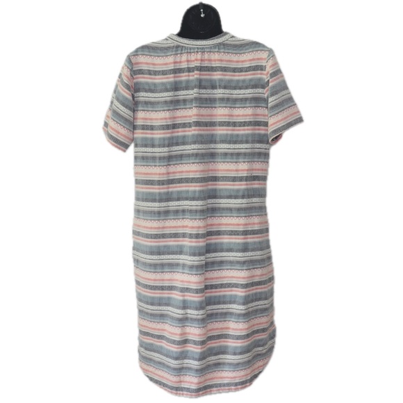 Hard to Find Odells V-neck Collared Woven Geometric Pattern Dress - Picture 2 of 4